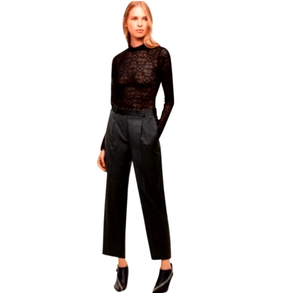 WILFRED Black Pants Crop Casual Work Slacks High Waist sz 6 - Picture 1 of 7